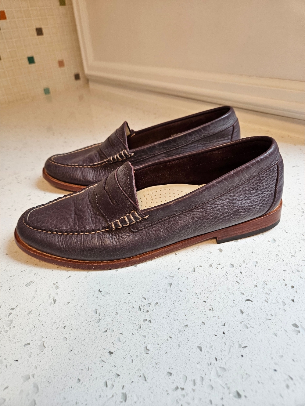 Womens Gh Bass Weejuns Penny Loafer 8.5 Eggplant Purple Leather